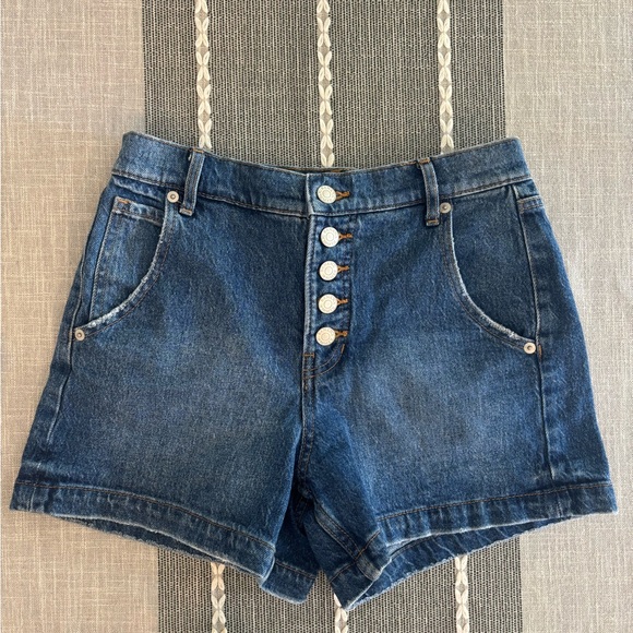 Banana Republic Pants - Banana Republic Shorts Womens 25/0 Blue Denim Jean Button Fly High Rise